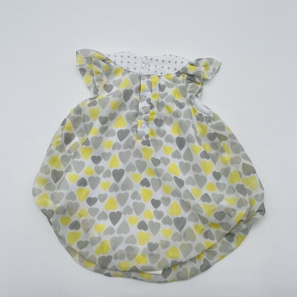 Cuddle Bear Collection Baby Girls 3M Heart Print Chiffon Romper One Piece 2181 - Picture 4 of 5